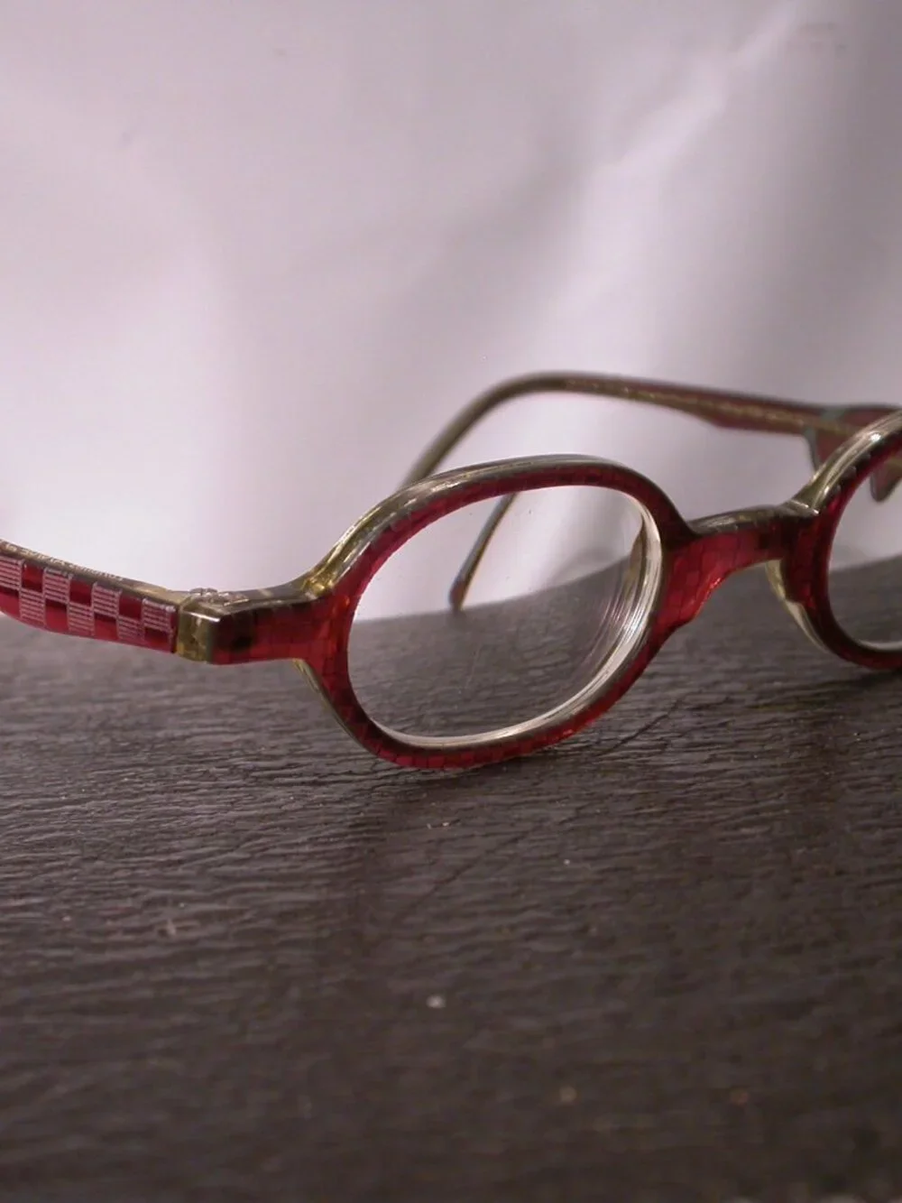 Authentic Anne et Valentin Lunettes Red Checker Eyeglasses Made in France